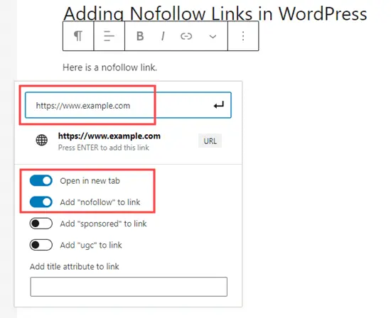 Add “nofollow” to link