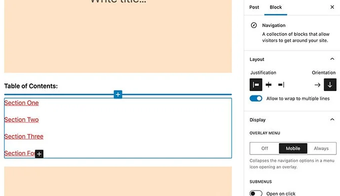 ویژگی جدید navigation bar در edit block جدید وردپرس